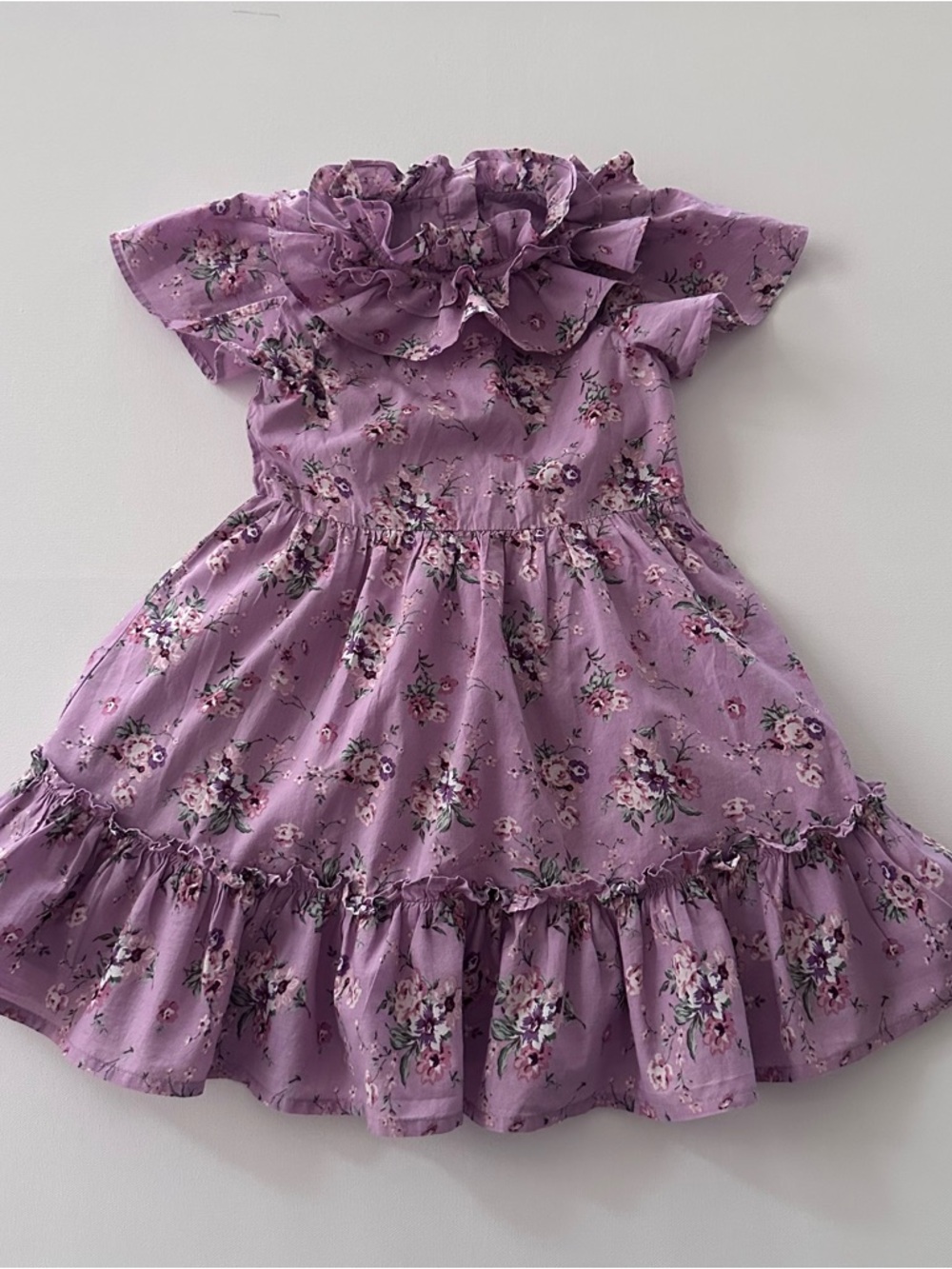 Janie and Jack Girls 5 Lavender Floral Ruffle Party Dress Spring Summer
